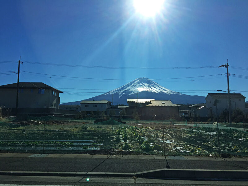 富士河口湖町市街からの風景